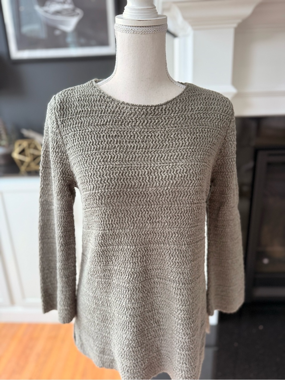 J. Jill Olive Crewneck Knit Sweater - Picture 3 of 8